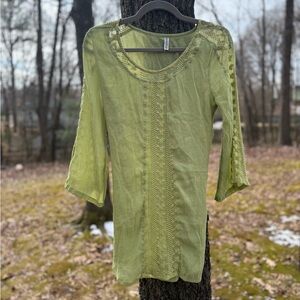 Y2K Lime Green Lace Women's Top